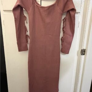 Say What? Dusty Rose Long Sleeve Dress